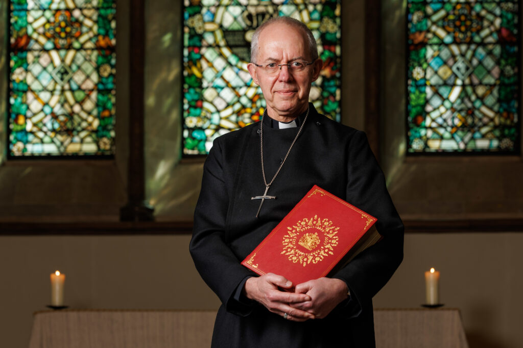 The Archbishop of Canterbury with the Coronation Bible